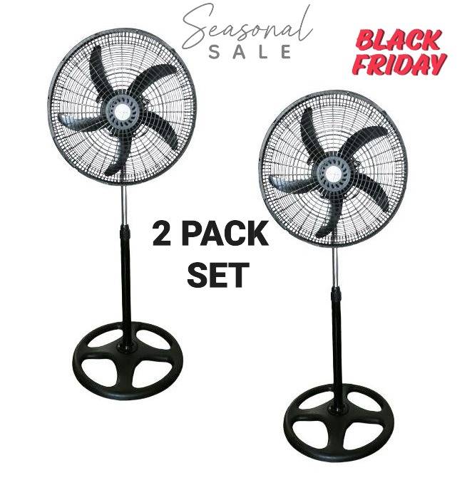 18" Adjustable Pedestal Fan - Set of 2 pack