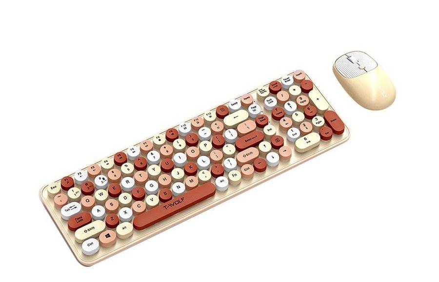 T-WOLF TF350 2.4G Wireless Keyboard Mouse Set Home Office