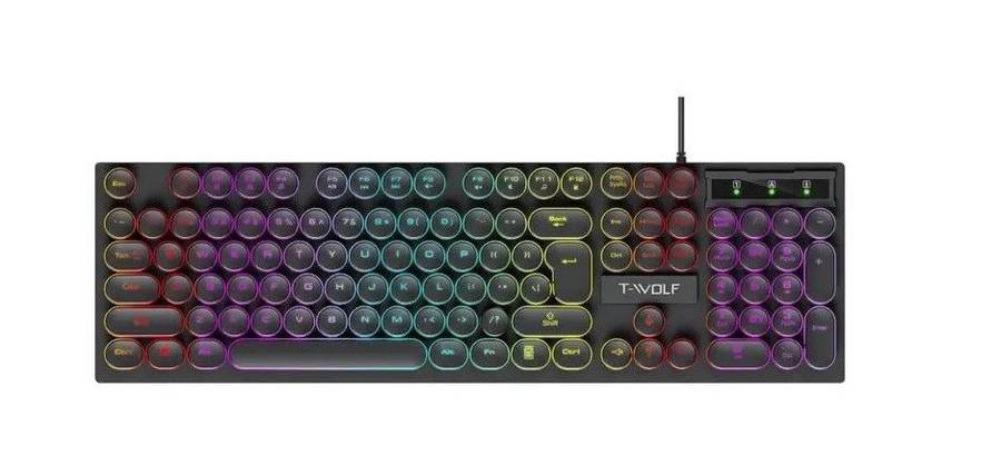 T-Wolf T80 RetroPunk Rainbow Gaming Keyboard