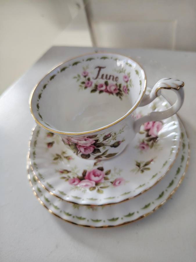 Royal Albert Roses June flower of the month trio