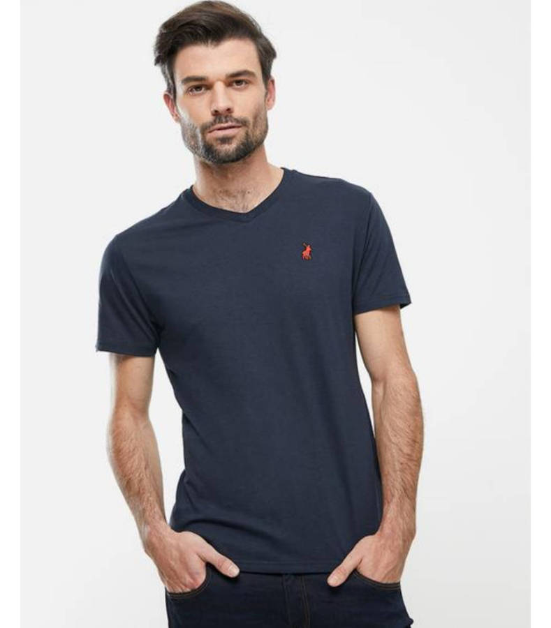POLO Vneck Small Navy shirt