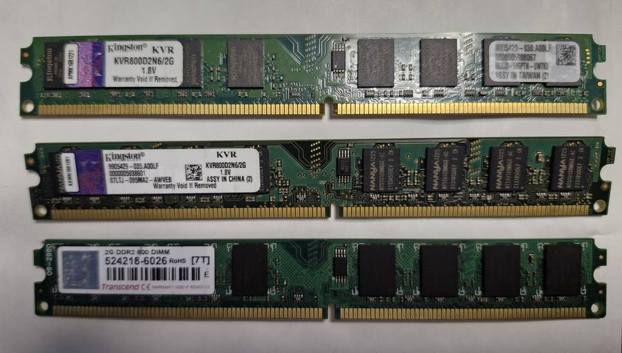 2Gb DDR2 667/800MHz RAM, 240 pin for PC