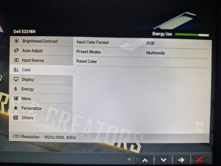 DELL E Series E2216H, 22 Inch, HD LCD Monitor, VGA / DP
