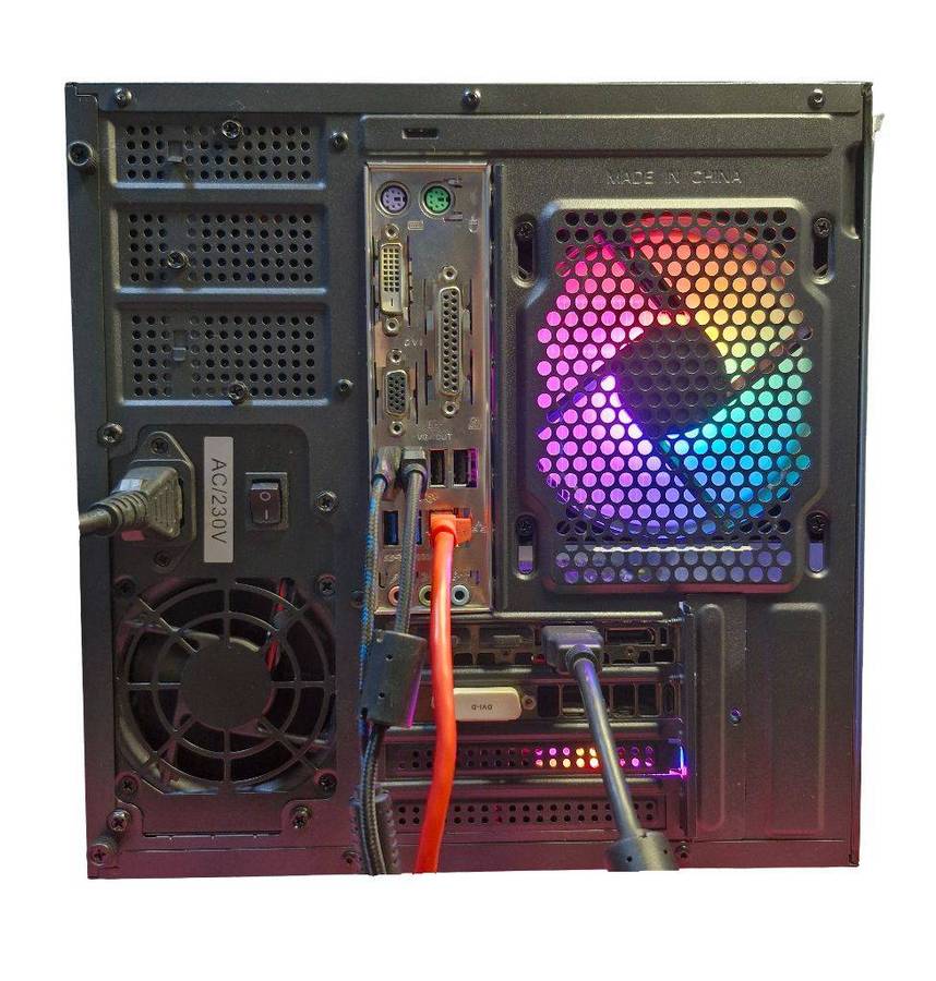 Gaming compact PC with static ARGB, GTX1060 6Gb GPU, i5-4460 CPU, 16Gb RAM, 512Gb SSD, Win 11 Pro