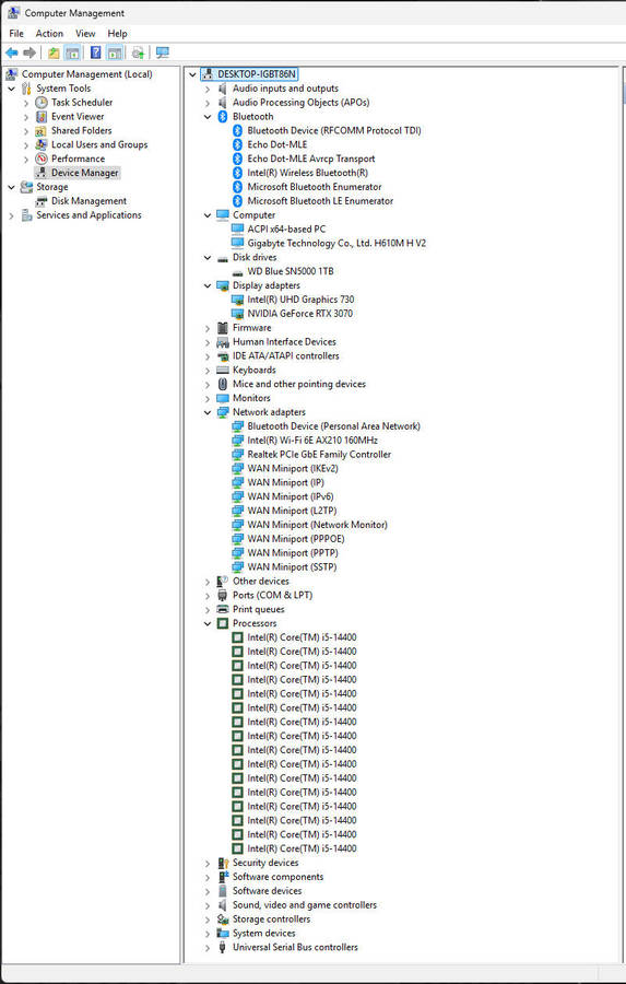 Gaming PC with ARGB, RTX3070 8Gb GPU, i5-14400 CPU, 32Gb DDR5 RAM, 1Tb Gen 4 NvMe, Win 11 Pro
