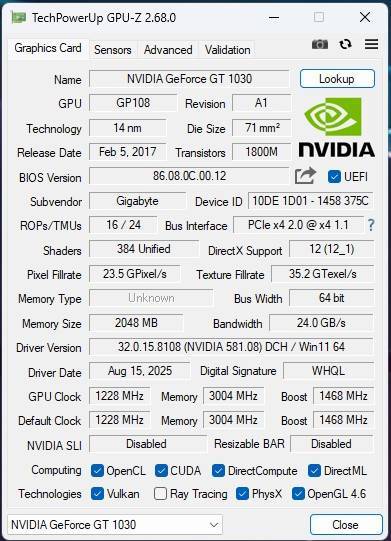 Windows 11 Desktop PC, GT 1030 2Gb GPU, i5-4440 CPU, 8Gb RAM, 256Gb NvMe, DVD, Win 11 Pro
