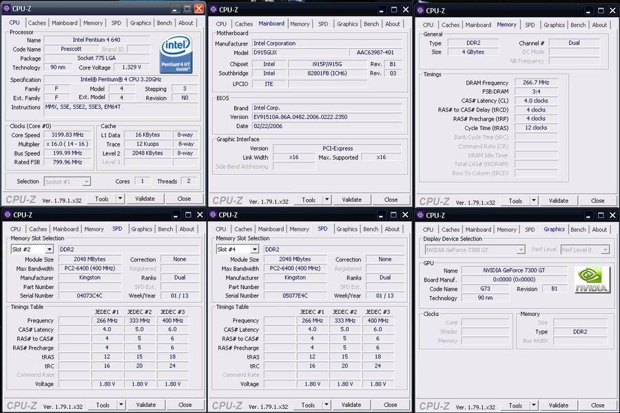 Vintage XP 32bit Desktop, GF 7300 GT 256Mb GPU, P4 640 CPU, 4Gb RAM, 120Gb SSD, DVD, Win XP32bit