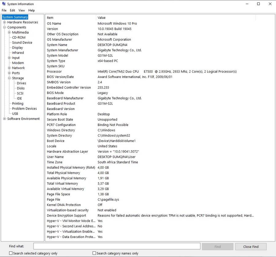 Windows 10 Desktop PC, GT220 1Gb GPU, Core2 Duo E7500 CPU, 4Gb RAM, 128Gb SSD, DVD, Win 10 Pro