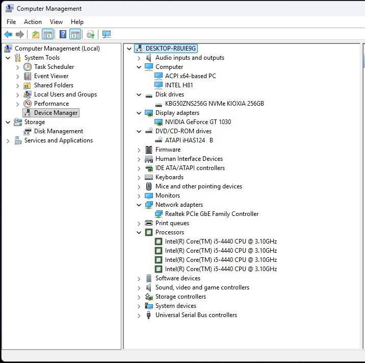 Windows 11 Desktop PC, GT 1030 2Gb GPU, i5-4440 CPU, 8Gb RAM, 256Gb NvMe, DVD, Win 11 Pro