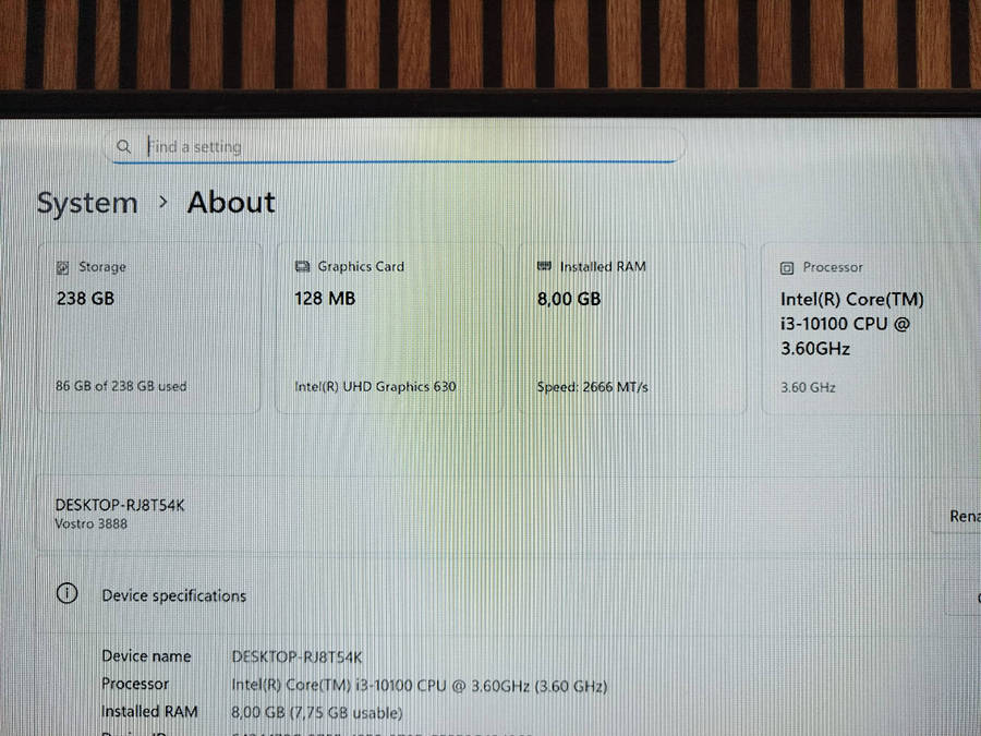 Dell Vostro 3888 i3 10th gen