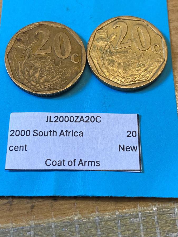2000 South Africa 20 cent New Coat of Arms- BID PER COIN