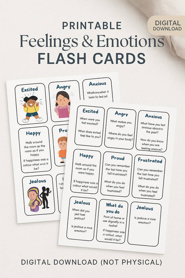 Printable Feelings & Emotions Flash Cards