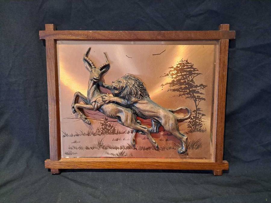 Vintage 3D copper wall art