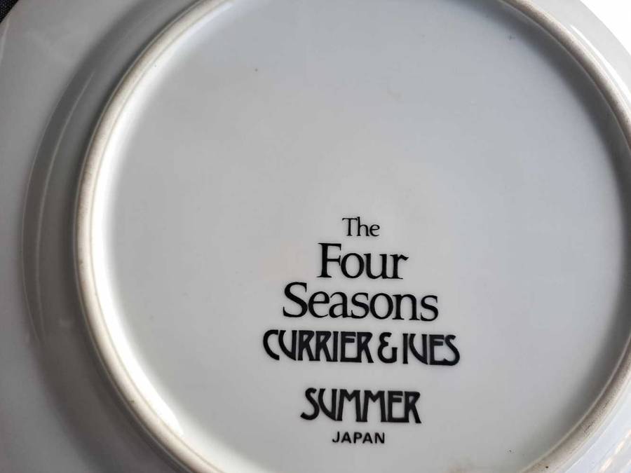 Curry & Ives four seasons decorative plates, Japan