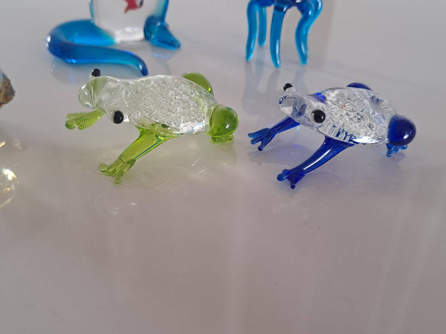 Venetian glass animals, tallest is 7cm