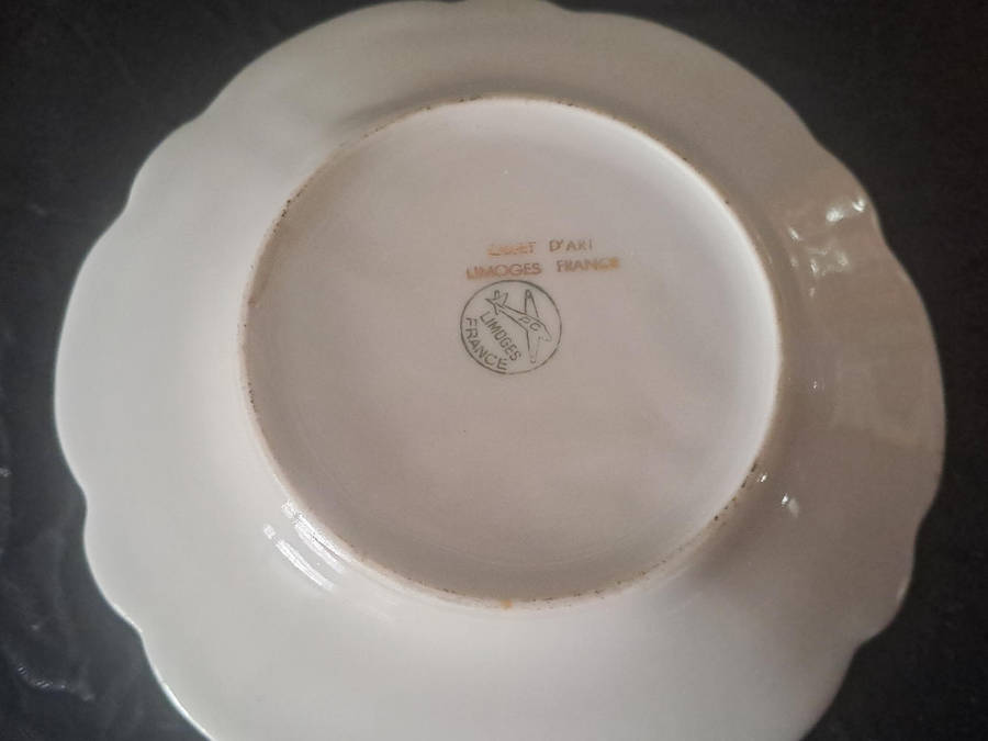 2 x Limoges France cabinet plates, biggest is 17cm diameter