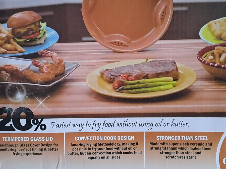 Steel Air Fry Pan, non stick ceramic cookware