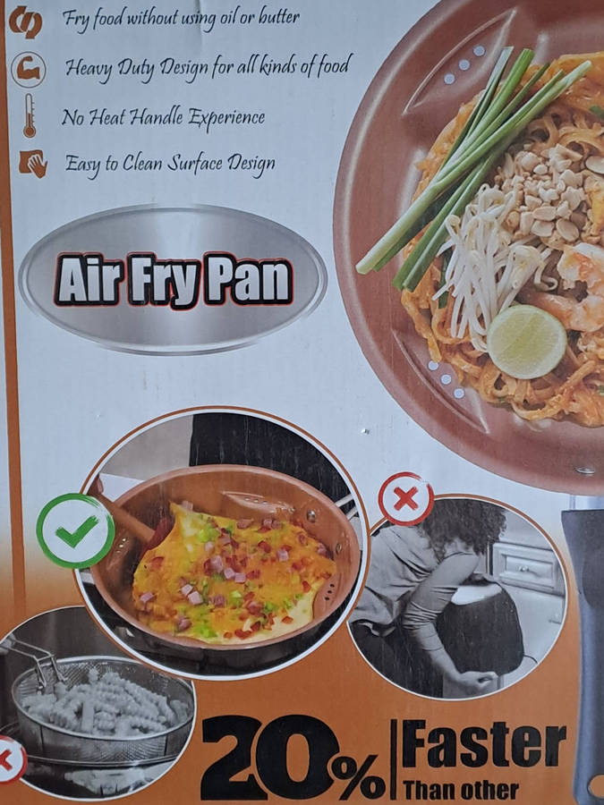 Steel Air Fry Pan, non stick ceramic cookware