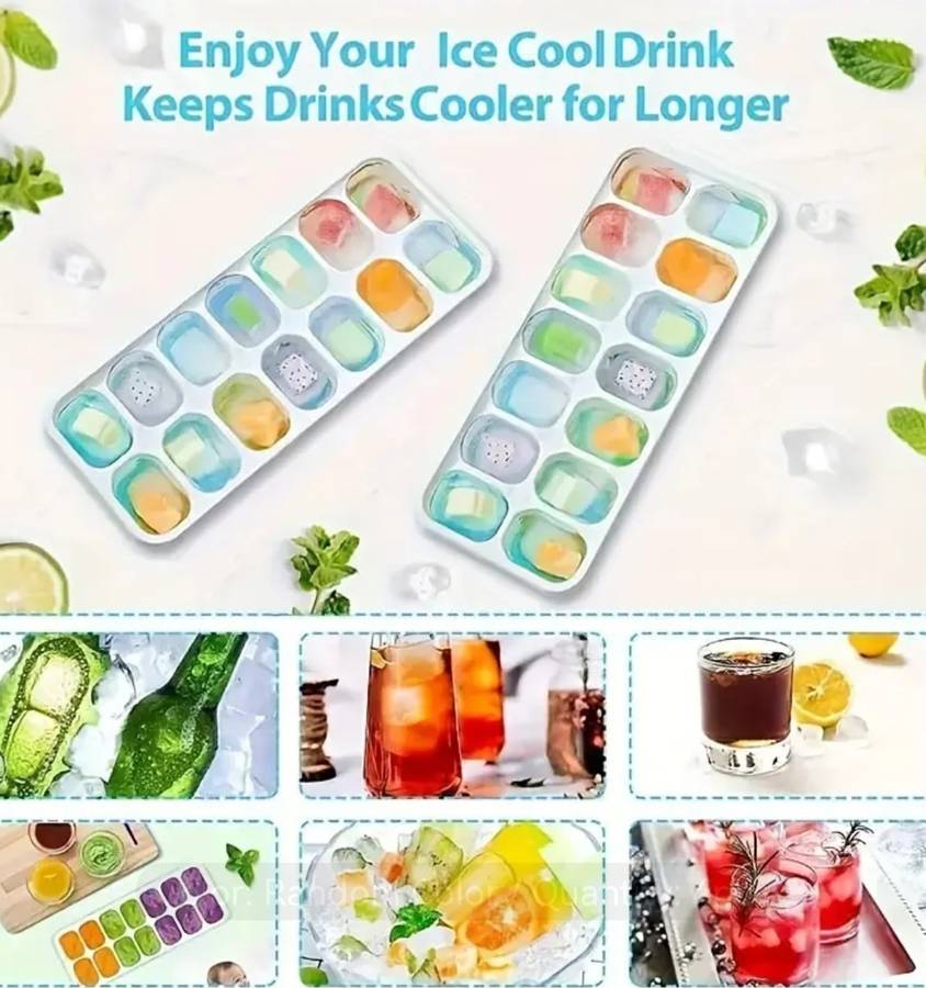 4-Piece Silicone Ice Cube Trays: Multifunctional Household Molds with Removable Lids