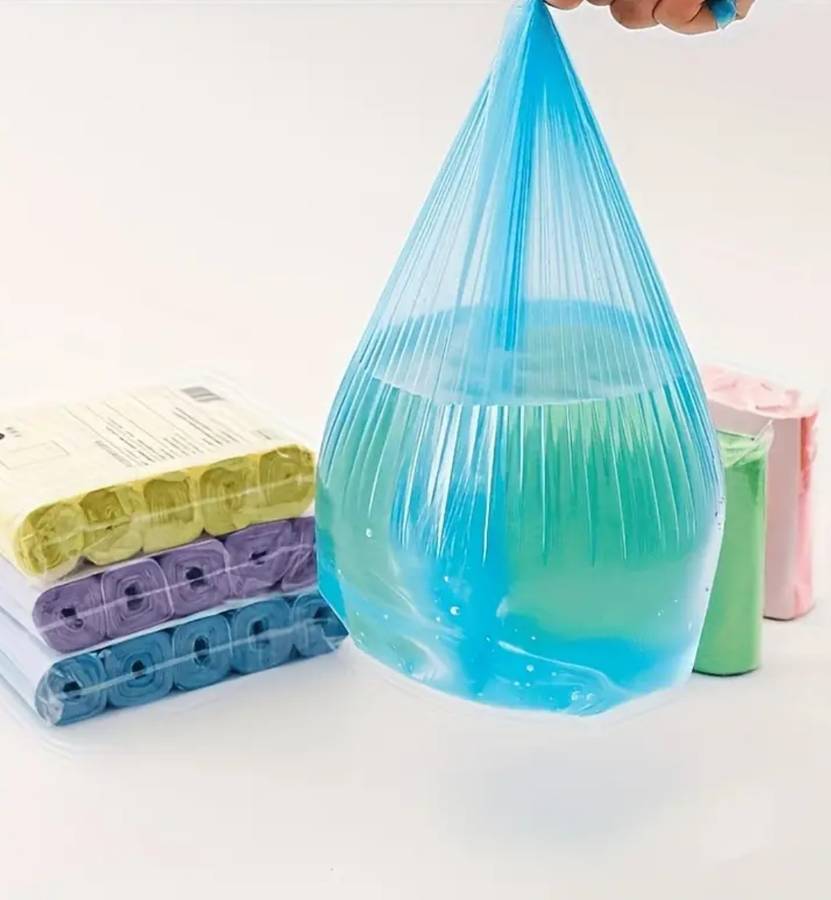 5 Rolls of 100 each Disposable Bin Bags - Black  44cm x 47cm