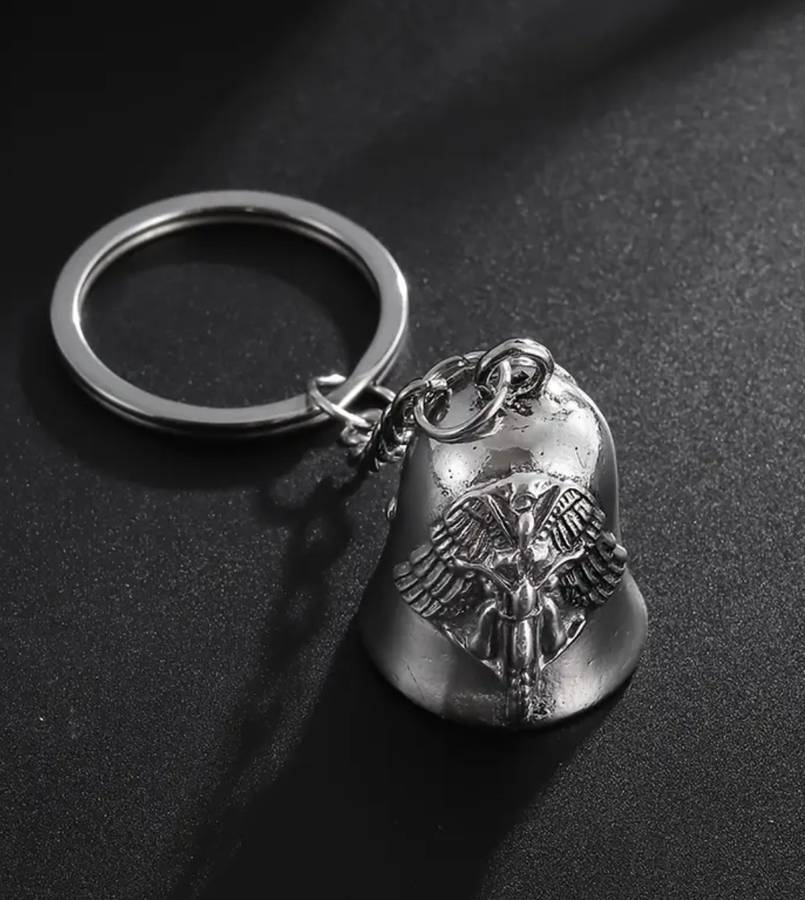 LET THIS BELL RING FOREVER! Angel Bell Motorcycle Keychain, Zinc Alloy Fashionable Keyring