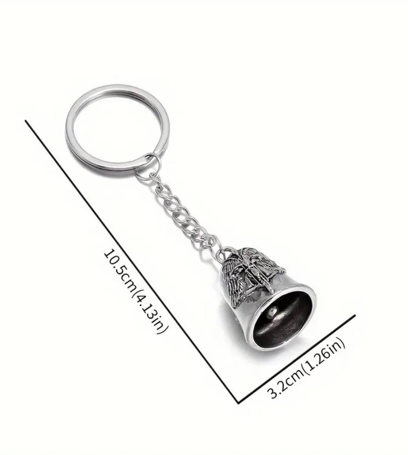 LET THIS BELL RING FOREVER! Angel Bell Motorcycle Keychain, Zinc Alloy Fashionable Keyring