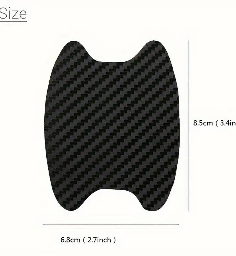 4pcs Carbon Fiber Car Door Protector Stickers - Scratch & Damage Resistant. Black