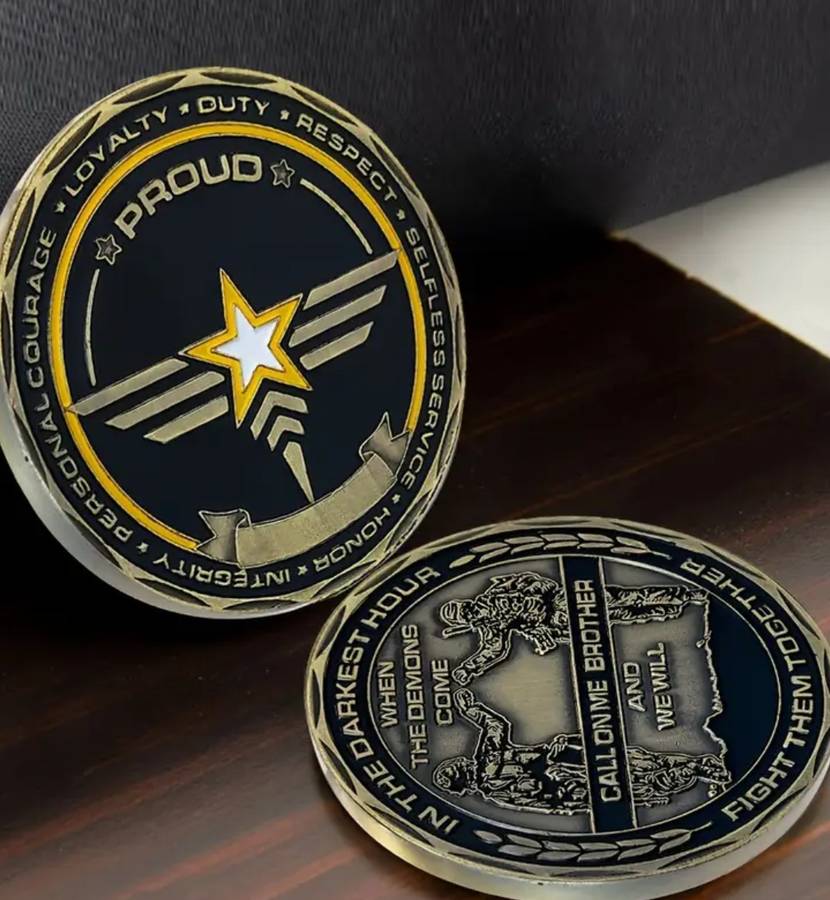 1pc Antique Bronze-Plated American Army Challenge Coin, USA Military Commemorative Collectible Coin