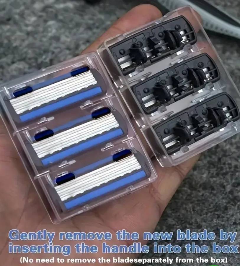 Manual Razor For Men,  2 x Handle, 24 x 6 Layers Stainless Steel Hair Removal Razor Blades