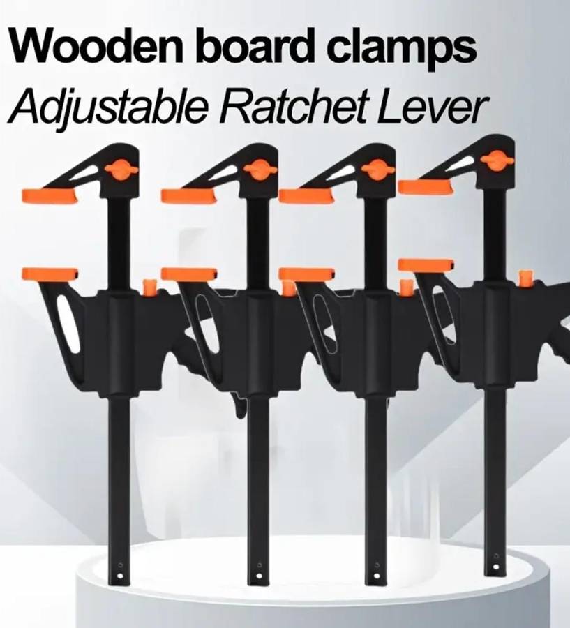 Set of 4 Quick-Release F-Type Jig Set, 4-Inch Adjustable Ratchet Bars for Woodworking