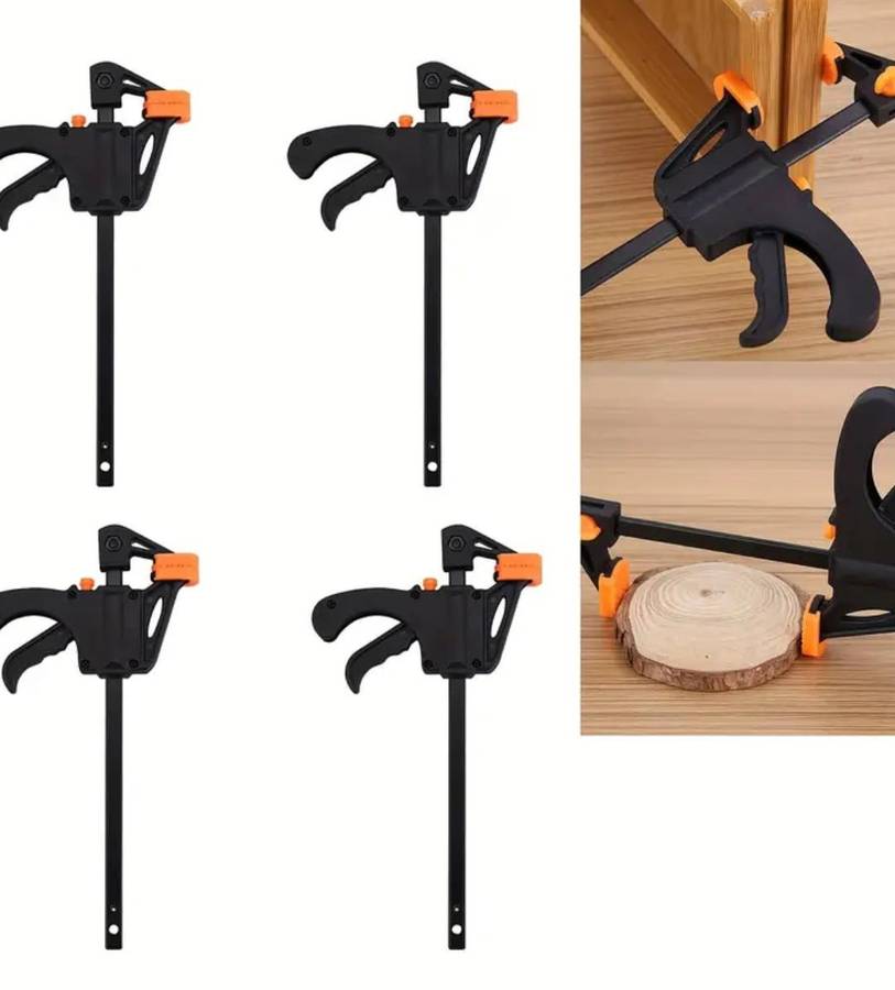 Set of 4 Quick-Release F-Type Jig Set, 4-Inch Adjustable Ratchet Bars for Woodworking