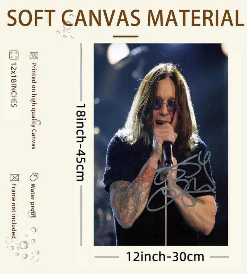 Ozzy Osbourne 1pc Frameless Canvas Wall Art