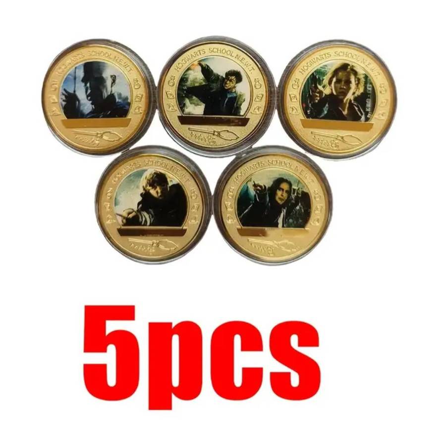 5 Pc Commemorative Coin Set - Harry Potter