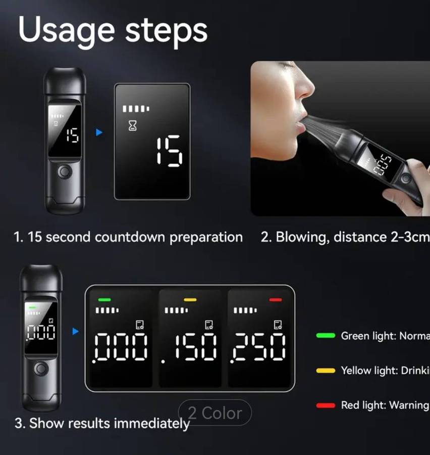 Portable Breathalyzer, Personal Alcohol Breathalyzer Tester