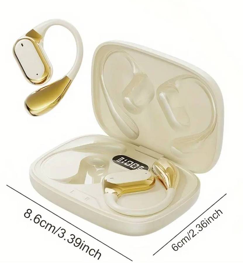 LAN XUN Wireless Wireless Headphones with Digital Display Charging Case - Black