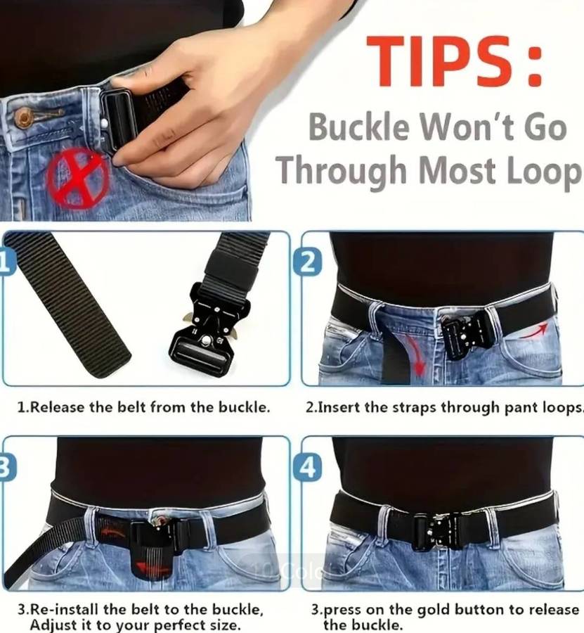 3-Pack Men's & Women's Heavy-Duty Outdoor Belts with Buckle & Locking Mechanism