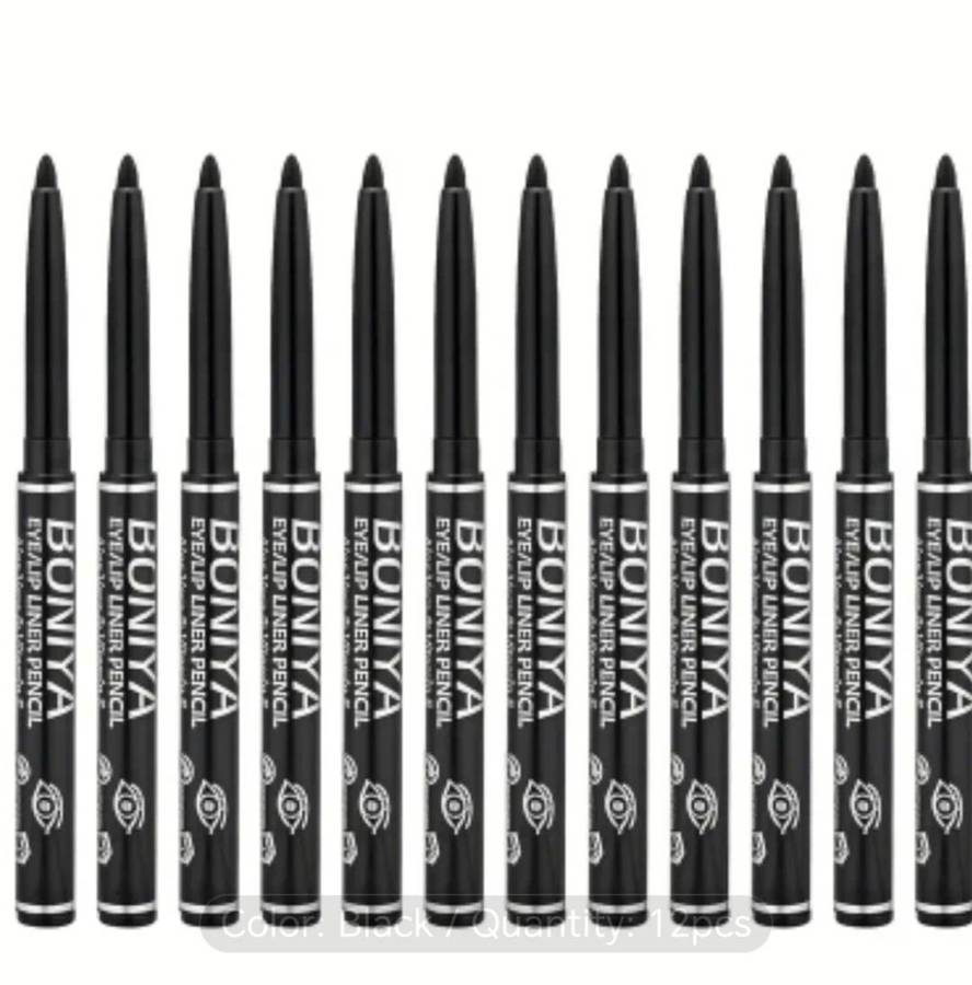 12pcs Bonja Black Eyeliner Pencils