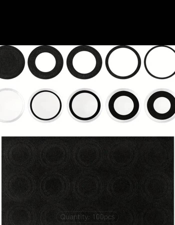 100 Pcs Adjustable Coin Protection Case with Black Inner Pads