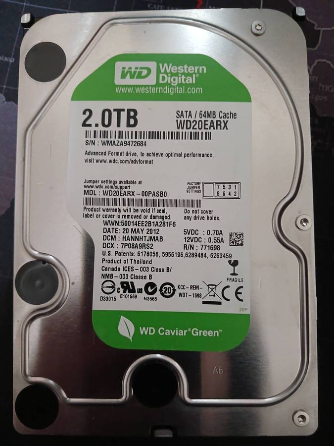 2TB Western Digital Caviar Green Hard Drive