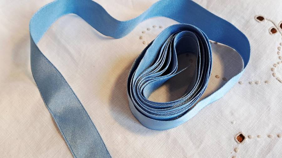 Blue satin ribbon 2 cm wide - 3m length