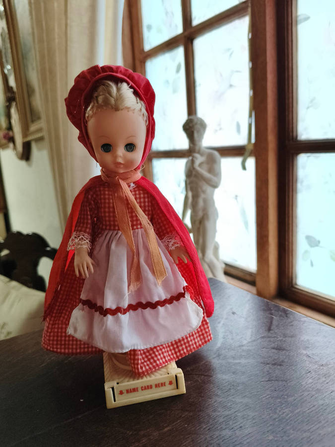 Vintage 1960s Little Red Riding Hood Doll  8 inch  Symbol of Quality No. 7021