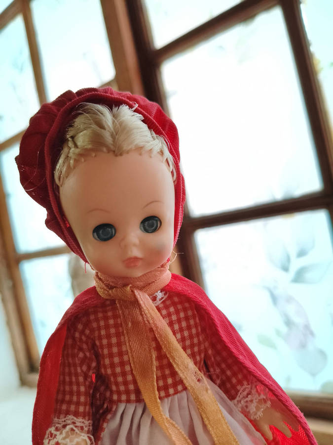 Vintage 1960s Little Red Riding Hood Doll  8 inch  Symbol of Quality No. 7021