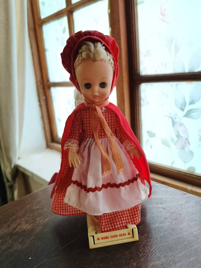 Vintage 1960s Little Red Riding Hood Doll  8 inch  Symbol of Quality No. 7021