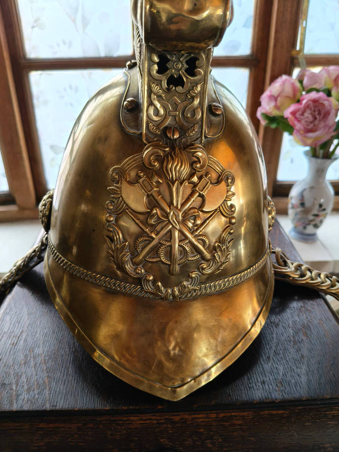 1860-1880 French fire brigade officers helmet