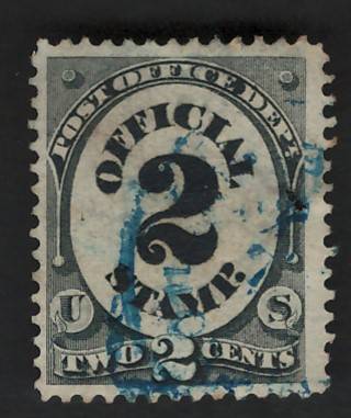 USA Scott 1873 Official Stamps: Post Office #O48 2c Black  Used. Price R9 (cv R185)
