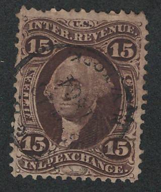 USA Scott Revenue-General 1862/71 #R40c 15c Inland Exch. Price R6 (cv R37)