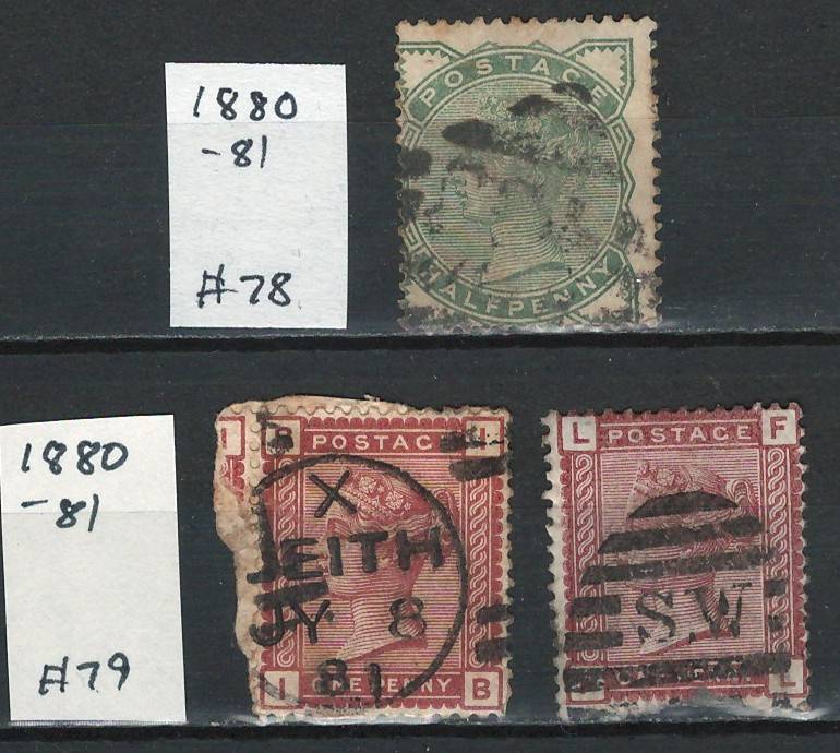 England 1880-81 Scott #78 1/2p & #79 1p (2x)