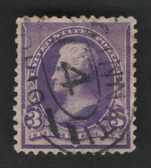 USA-Scott #221 1890/93 3c Purple