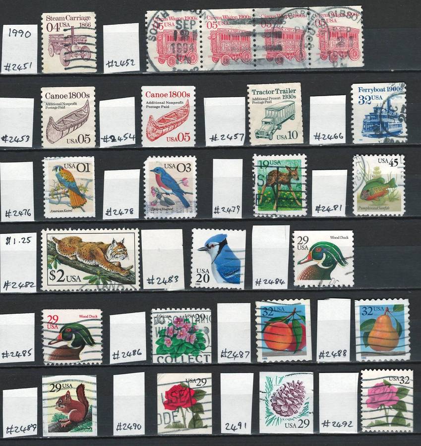 USA General Issues 1990 (Scott #2451 - #2492) (24 stamps)