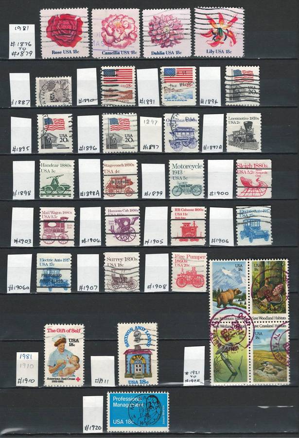 USA General Issues 1981 (Scott #1876 - #1920) (30 stamps)